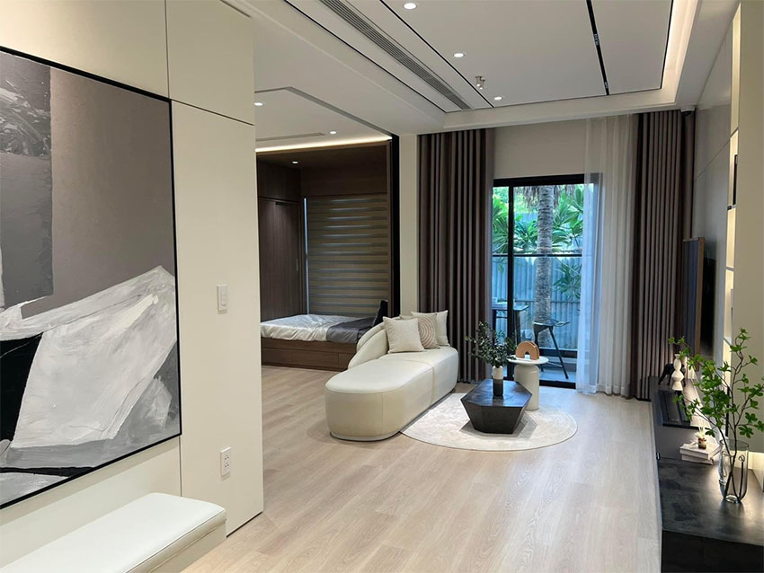 Thiết kế phòng khách của căn hộ mẫu Gem Park Hải Phòng